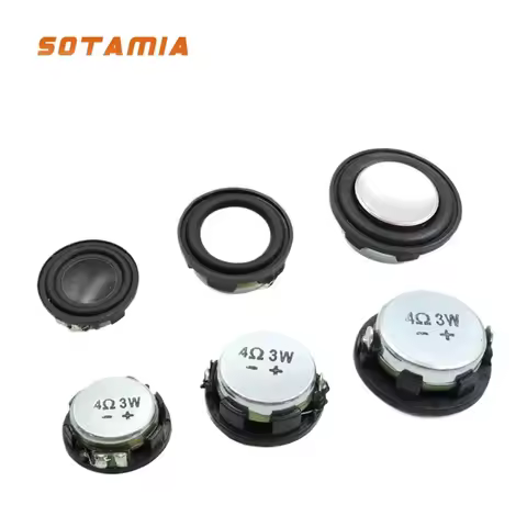 SOTAMIA 2Pcs 20/24/28mm Mini Full Range Bass Speaker 1 Inch 4 Ohm 3W Round Portable Speaker Woofer D