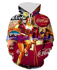 （xzx  31th）  (ALL IN STOCK) Coca-Cola Red Beauty 3D Full Print Unisex Hooded Casual Long Sleeve Hooded Style 14