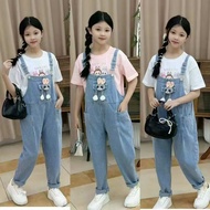 SJ KIDS / Wholesale / Overall jeans for girls / 8-12 years / price per 5 pieces