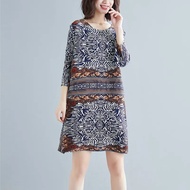 European And American Fan Temperament Miyake Pleated Dress Womens Spring 2025 New Loose Slim Long Le