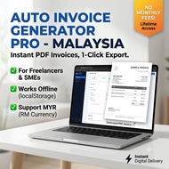 Invoice Generator Pro – Auto Invoice System with PDF Export (MYR Ready, Offline Tool)