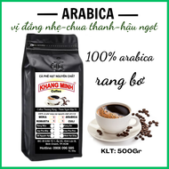 500g Cà phê hạt rang bơ ARABICA 100% rang xay sạch 100%. hương thơm nhẹ nhàng và chua thanh ngọt hậu