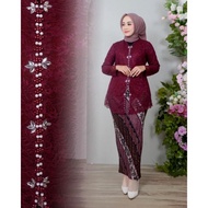 Luxurious Sequin Encim Brukat Kebaya Modern Kebaya for Invitations and Parties