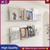 [48H Shipping] Bookshelf Wall-Mounted Acrylic Picture Book Magazine Rack Wall Shelf Book Shelf Wall Decorative Creative Display Stand Kqxw