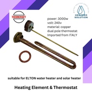 Elton Heating Element & Thermostat Set for storage water heater and solar heater /Mysolar / Matahari