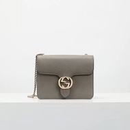 Gucci Interlocking Shoulder Bag 灰色 風琴包 Outlet款