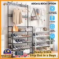 Worthbuy Shoe Shelf Shoe Rack With Hanging Area Rak Kasut Large Capacity Shoe Rack Almari Kasut Bertingkat 鞋架