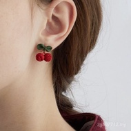 2025 Earrings Female Female Earrings Cherry Red Non-Pierced Earrings Earrings Hot-selling New Year F