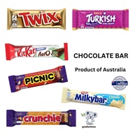 Cadbury Nestle Chocolate Bars/Nestle Australia/Cadbury Australia/Halal/Turkish/Crunchie/Milkybar/Kitkat/Turkish/White Chocolate/Boost