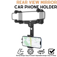 Universal Car Phone Holder ( Mount on Rearview Mirror ) - Mobile Smartphone Handphone Stand Accessories for 4 to 7 inch