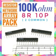 Resistor 100Kohm 8R 10Pin 2 common R network array pack 100K ohm 2mm