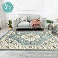 [YR Home Decoration]  Persian ethnic style retro light blue European-style door mat bedroom living r