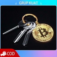 GANTUNGAN Bitcoin Coin Golden BitcoinKeychain Bitcoin KeychainKeychain