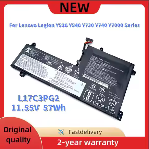 New L17C3PG2 Laptop Battery For Lenovo Legion Y530 Y540 Y730 Y740 Y7000 57Wh 4820mA L17M3PG3 L17L3PG