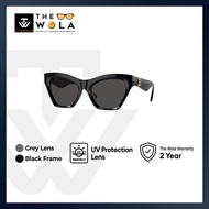 (2 Years Warranty) Women's Cat Eye Frame Black Acetate Sunglasses - BE4420U