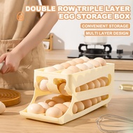 Eggs Dispenser Automatically Rolling Eggs Storage Box Container 2 Tier Rolling Eggs Organizer