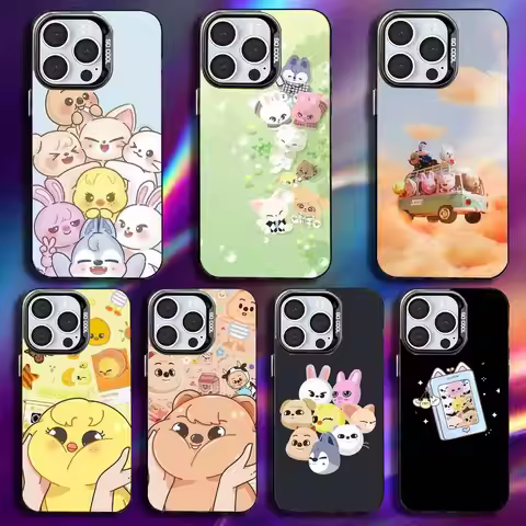 Kpop Stray-Kids Skzoo Phone Case For iPhone 16,15,14,13,12,11,Pro,Max,Plus,Mini,XS,SE Anti Fall Blac