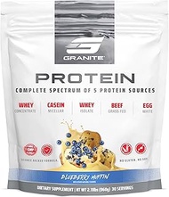 Granite Nutrition Protein Powder - Premium 5-Source Blend (Whey, Casein, Egg, Grass-Fed Beef) for Le