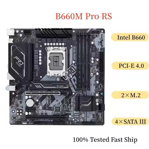 For Asrock B660M PRO RS Motherboard 128GB LGA 1700 DDR4 Micro ATX Mainboard 100% Tested Fast Ship
