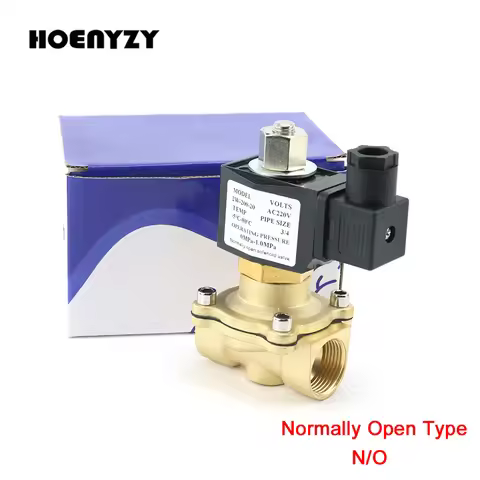 DN15 DN20 DN25 Normally Open Brass Electric Water Valve 1/4" 1/2" 3/4" 1" N/O Solenoid Valve 220VAC 