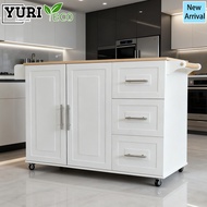 Yuri New Modern Design Three Tier Wooden Kitchen Island Bar Table Almari Dapur Dining Table Kitchen 