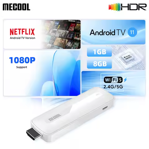 MECOOL KD5 TV Stick with 1G DDR4 +8G Netflix Google Certified 2.4G/5G WIFI Android 11 Media Receiver