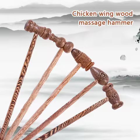 Wooden Massage Hammer Knock Back Meridian Hammer Back Massage Hammer Chicken Wing Wood Massager Heal