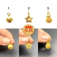 สุปราณี S.R. GOLD จี้ตัดลายพ่นทรายหุ้มทอง สำหรับสร้อย2สลึง-1บาท