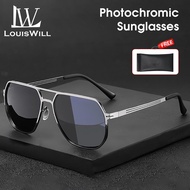 LouisWill Photochromic Sunglasses Men Sunglasses Fashion Polarized Sunglasses UV400 Sunglasses Casua