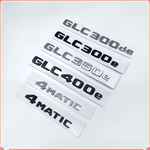 3D Chrome Black Letters GLC300de GLC300e GLC350e GLC400e 4Matic Emblem for GLC Series X253 Car Trunk