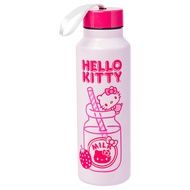 Hello Kitty Kawaii Strawberry Milk Pink Stainless Steel Water Bottle with Strap, 27 Ounces