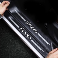 4pcs Car Door Sill Plate Sticker For KIA Picanto BA TA JA NLine N Line Carbon Fiber Car Door Guard T