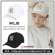 Mlb Calligraphy Curved Adjustment NY cap (100% original)