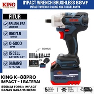 KING Impact Wrench Brushless K88 Pro 850Nm – Cordless Drill Screwdriver Bolt Car Motorcycle Truck, 1
