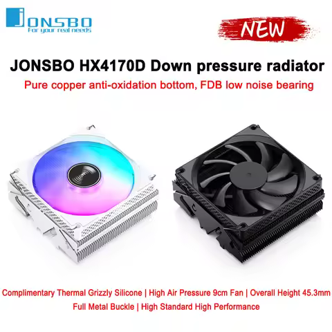 JONSBO HX4170D Black/White 4 Heat Pipe CPU Cooler Down Pressure Ultra-thin ITX Case Radiator For LGA