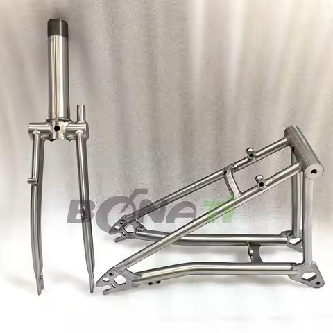 P Line Titanium Brompton Front Fork and Rear Triangle Frame, Tr-Folding Bike