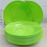 Y4. 1 LUSIN PIRING MAKAN 9" PUTIH SEMI MELAMIN SSJ PLASTIK WARE FOOD