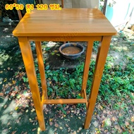 MK42 โต๊ะวางของไหว้บูชาพระ โต๊ะถวายเครื่องเซ่นไหว้ไม้สัก 60*50*120 ซม.(ก*ลึก*ส) สีย้อม(อิฐ)