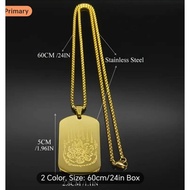 Thai Buddhist Scripture Lotus Tag Pendant Necklace