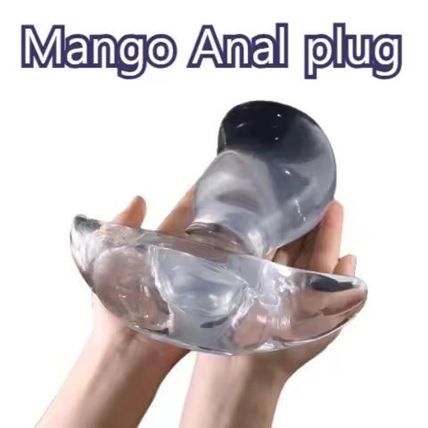 Big Anal Plug Mango Shape Butt Plug Prostate Massage TPE Vagina Anus Dilators Famale Transparent Ana