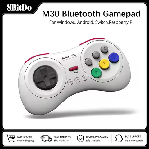 8BitDo M30 Bluetooth Gamepad Game Controller MD Style for Nintendo Switch PC MacOS Android Raspberry