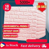 ( 10 PCS )3D Wallpaper Sticker Waterproof Bedroom Design For Wall Wallpaper Bricks Design Wallpaper Design For Wall Cement 38*35CM