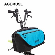 AGEKUSL Bike Basket Rack Bags Luggage Carrier Front Bag With Rain Cover For Brompton 3 Sixty Pikes United Trifold Folding Bicycle