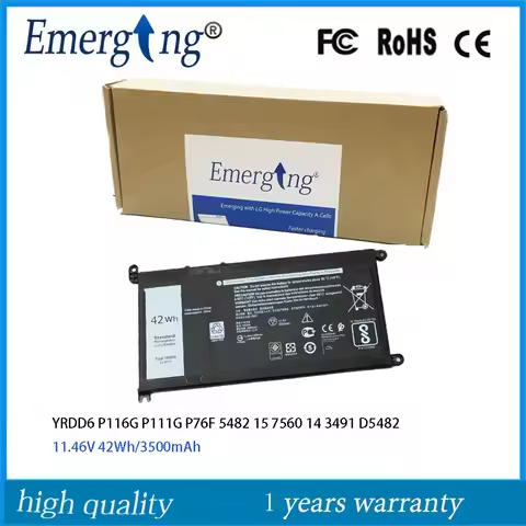 11.4V 42WH Original YRDD6 Battery for Dell Latitude 5482 3490 Inspiron 5582 2-IN-1 15 7570 Vostro 14