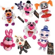 7ชิ้น/ล็อต20ซม. FNAF ห้าคืนที่น้องสาวของ Freddy ที่ตั้งตุ๊กตาหมีเฟร็ดดี้ Bonnie Foxy Baby Ballora Pl
