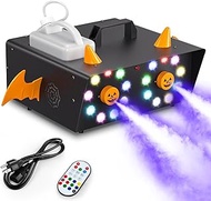 Fog Machine 1500W Halloween Smoke Machine with 18 RGB Mixed Colour LED Lights, Stage Effect Fogger w