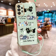 HP Casing For Samsung Galaxy A33 5G A34 5G A35 5G M33 5G M34 5G Case Casing Cartoon Cat Pattern HP C