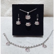 [Terlaris] Perhiasan 1 Set Hello Kitty Perak Asli 925 Anak Anak
