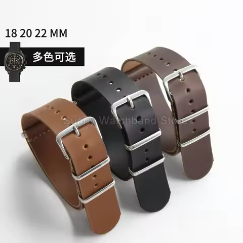 Universal Leather Watchband Easy Installation Mild Waterproof One Piece Slip Through for Rolex Omega
