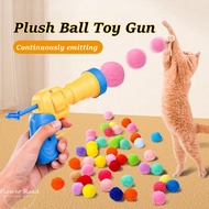 Pet Toy Gun Fluff Ball Firing Gun to Relieve Boredom Pet Interactive Toy High Elasticity EVA Cat Teaser Stick Fur Ball
